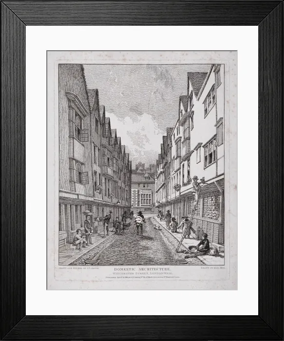 Framed Print : Great Winchester Street, London, 1814. Artist: John Thomas Smith Framed Print : Great Winchester Street, London, 1814. Artist: John Thomas Smith