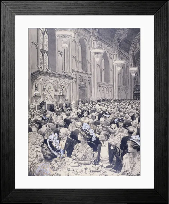 Framed Print : Banquet at the Guildhall, London, 1908 Framed Print : Banquet at the Guildhall, London, 1908
