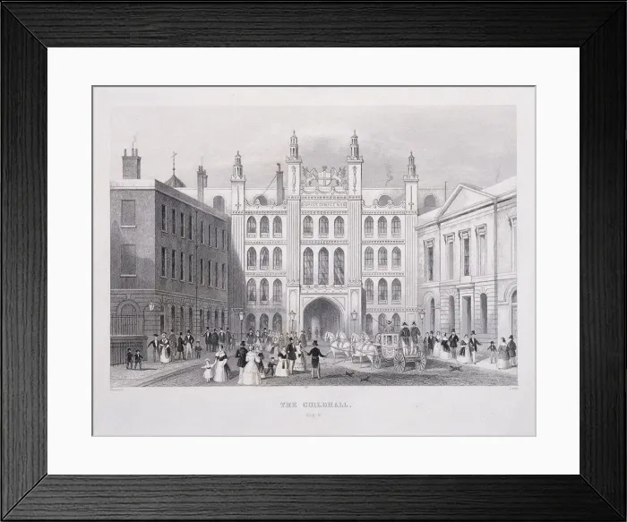 Framed Print : Guildhall, London, 1855. Artist:s Lacey Framed Print : Guildhall, London, 1855. Artist:s Lacey