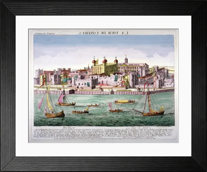 Framed Print : Tower of London, 1760. Artist: Jean Benoit Winckler Framed Print : Tower of London, 1760. Artist: Jean Benoit Winckler