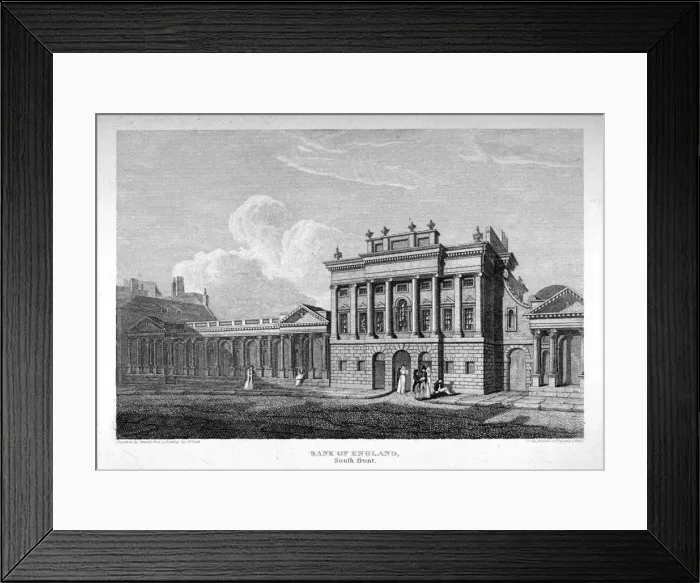 Framed Print : View of the south front of the Bank of England, City of London, 1814 Framed Print : View of the south front of the Bank of England, City of London, 1814