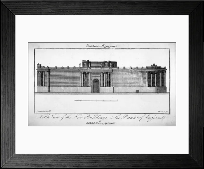 Framed Print : North view of the new buildings at the Bank of England, City of London, 1797 Framed Print : North view of the new buildings at the Bank of England, City of London, 1797