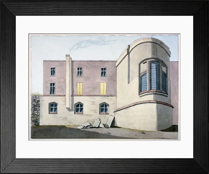 Framed Print : Rear view of Barber Surgeons Hall, Monkwell Street, City of London, c1800 Framed Print : Rear view of Barber Surgeons Hall, Monkwell Street, City of London, c1800