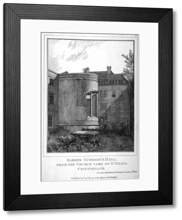 Framed Print : Barber Surgeons Hall, Monkwell Street, City of London, 1800 Framed Print : Barber Surgeons Hall, Monkwell Street, City of London, 1800
