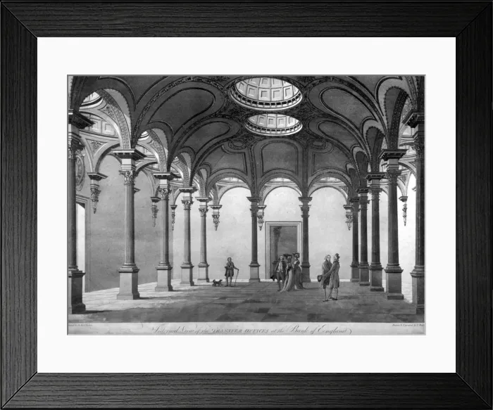 Framed Print : The Transfer Offices at the Bank of England, City of London, c1790 Framed Print : The Transfer Offices at the Bank of England, City of London, c1790