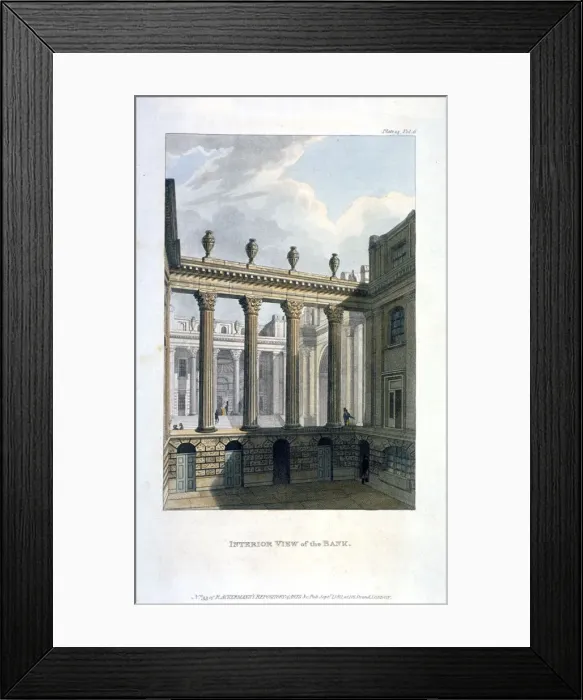 Framed Print : View of inner courts at the Bank of England, City of London, 1811 Framed Print : View of inner courts at the Bank of England, City of London, 1811