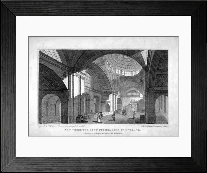 Framed Print : The New Three Percent Office at the Bank of England, City of London, 1808. Artist Framed Print : The New Three Percent Office at the Bank of England, City of London, 1808. Artist
