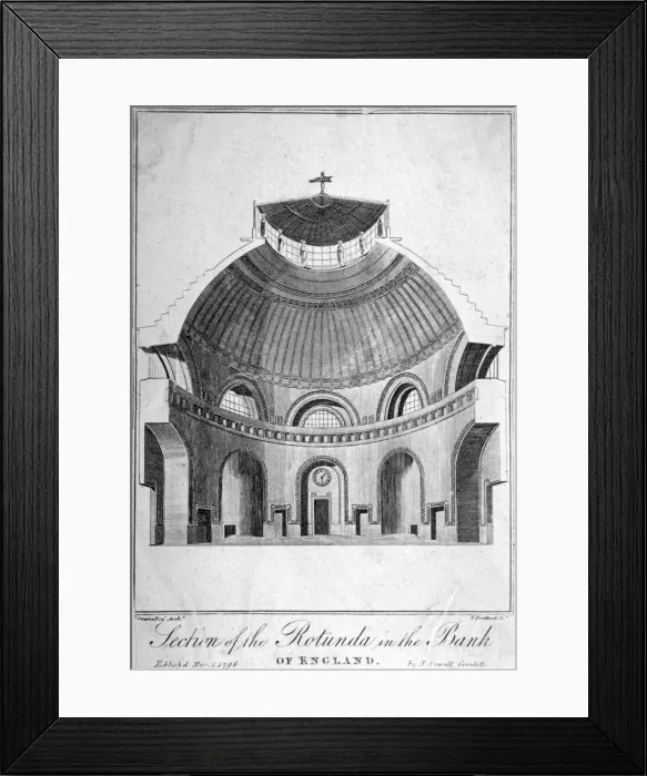 Framed Print : Section of the Rotunda at the Bank of England, City of London, 1796 Framed Print : Section of the Rotunda at the Bank of England, City of London, 1796