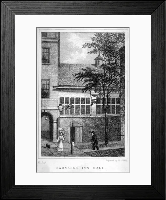 Framed Print : Barnards Inn, City of London, c1830. Artist: W Symms Framed Print : Barnards Inn, City of London, c1830. Artist: W Symms