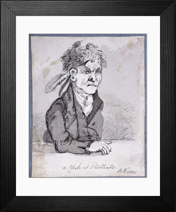 Framed Print : Clerk from the Guildhalls Law Courts, 1801. Artist: John Nixon Framed Print : Clerk from the Guildhalls Law Courts, 1801. Artist: John Nixon