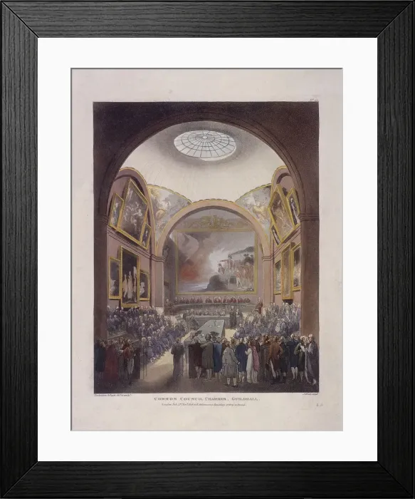 Framed Print : Guildhall Council Chamber, London, 1808. Artist: J Bluck Framed Print : Guildhall Council Chamber, London, 1808. Artist: J Bluck