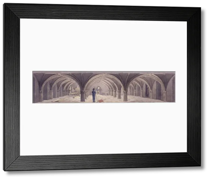 Framed Print : Guildhall Crypt, London, 1821. Artist: Robert Blemmell Schnebbelie Framed Print : Guildhall Crypt, London, 1821. Artist: Robert Blemmell Schnebbelie