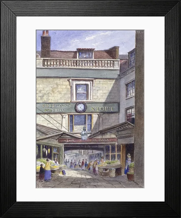 Framed Print : Swan Inn, Leadenhall Market, London, c1870. Artist: JT Wilson Framed Print : Swan Inn, Leadenhall Market, London, c1870. Artist: JT Wilson