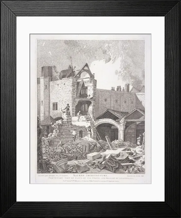 Framed Print : Leadenhall Chapel, London, 1814. Artist: John Thomas Smith Framed Print : Leadenhall Chapel, London, 1814. Artist: John Thomas Smith