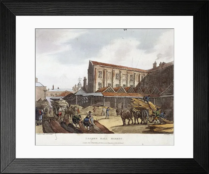 Framed Print : Leadenhall Market, London, 1809. Artist: Augustus Charles Pugin Framed Print : Leadenhall Market, London, 1809. Artist: Augustus Charles Pugin