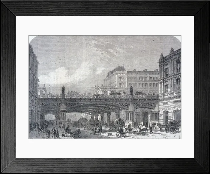 Framed Print : Holborn Viaduct, London, 1867. Artist: FW Framed Print : Holborn Viaduct, London, 1867. Artist: FW