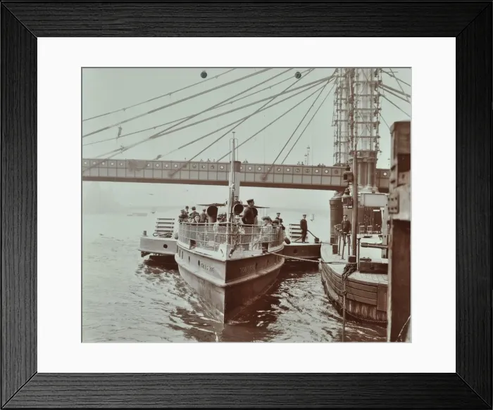Framed Print : London Steamboat Service, River Thames, London, 1907 Framed Print : London Steamboat Service, River Thames, London, 1907