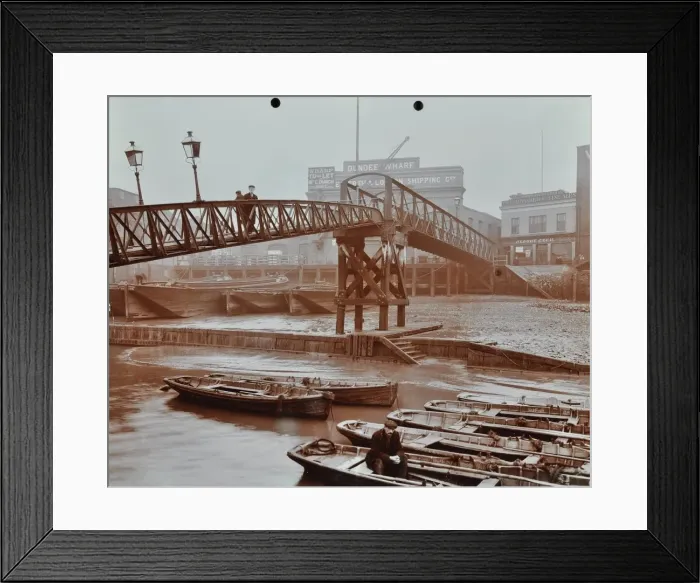 Framed Print : Limehouse Pier, Poplar, London, 1908 Framed Print : Limehouse Pier, Poplar, London, 1908