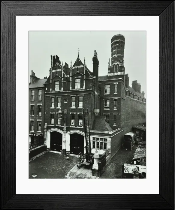 Framed Print : Kentish Town Fire Station, No 3a Fortress Walk, St Pancras, London, 1903 Framed Print : Kentish Town Fire Station, No 3a Fortress Walk, St Pancras, London, 1903