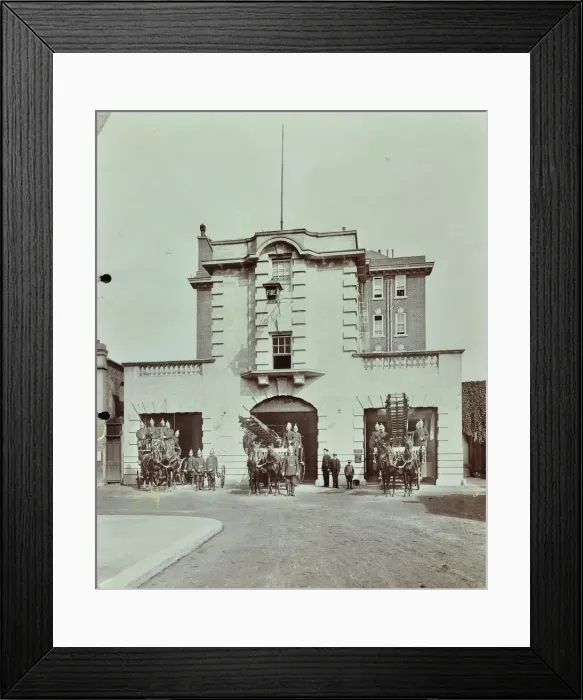 Framed Print : Kensington Fire Station, No 13 Old Court Place, Kensington and Chelsea, London, 1905 Framed Print : Kensington Fire Station, No 13 Old Court Place, Kensington and Chelsea, London, 1905