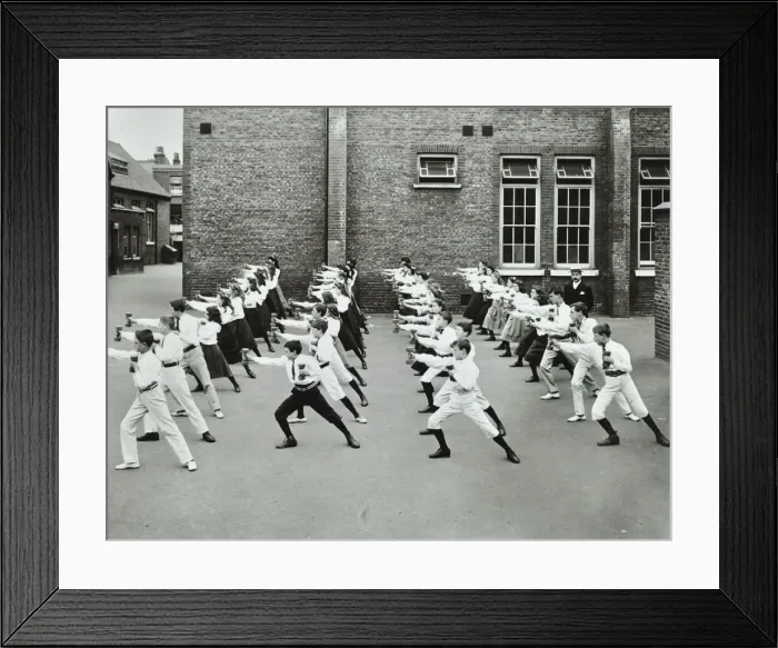 Framed Print : Exercise drill, Crawford Street School, Camberwell, London, 1906 Framed Print : Exercise drill, Crawford Street School, Camberwell, London, 1906