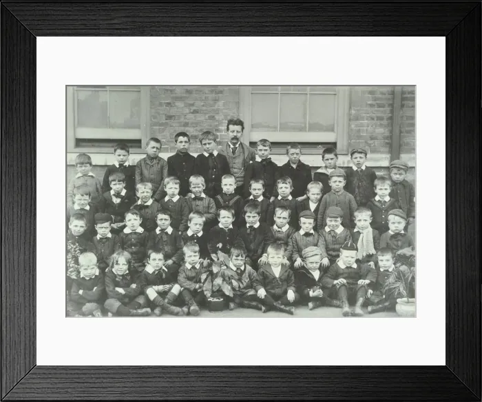 Framed Print : Pupils and their teacher, Elizabeth Street School, Woolwich, 1894 Framed Print : Pupils and their teacher, Elizabeth Street School, Woolwich, 1894