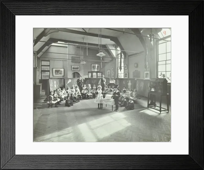 Framed Print : Recitation of The Sick Dolly, Flint Street School, Southwark, London, 1908 Framed Print : Recitation of The Sick Dolly, Flint Street School, Southwark, London, 1908
