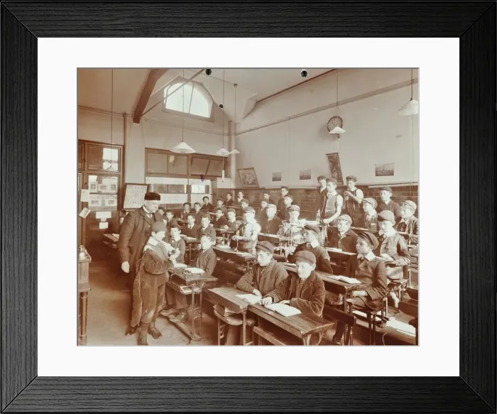 Framed Print : Boys laying the phylacteries, Jews Free School, Stepney, London, 1908 Framed Print : Boys laying the phylacteries, Jews Free School, Stepney, London, 1908