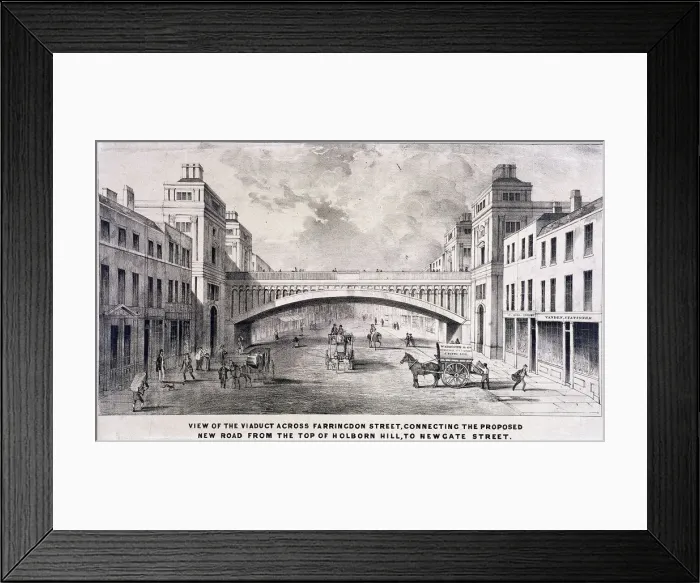 Framed Print : Holborn Viaduct, London, 1869. Artist: GS Willis Framed Print : Holborn Viaduct, London, 1869. Artist: GS Willis