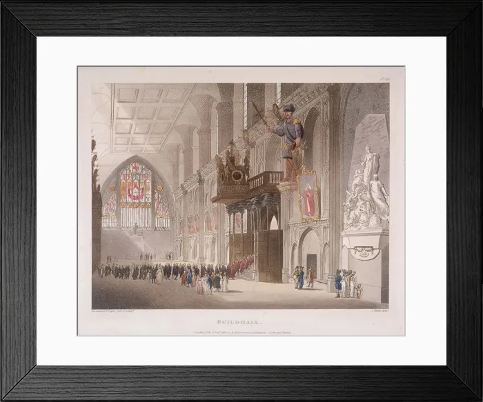 Framed Print : Guildhall, London, 1808. Artist: Augustus Charles Pugin Framed Print : Guildhall, London, 1808. Artist: Augustus Charles Pugin