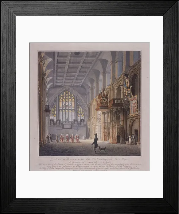 Framed Print : Guildhall, London, 1816. Artist: George Hawkins Framed Print : Guildhall, London, 1816. Artist: George Hawkins