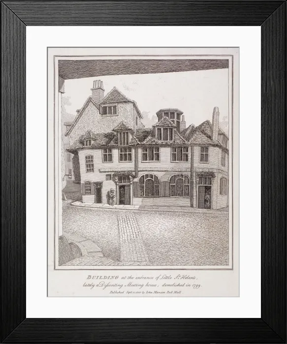 Framed Print : Little St Helens, London, 1800. Artist: John Thomas Smith Framed Print : Little St Helens, London, 1800. Artist: John Thomas Smith