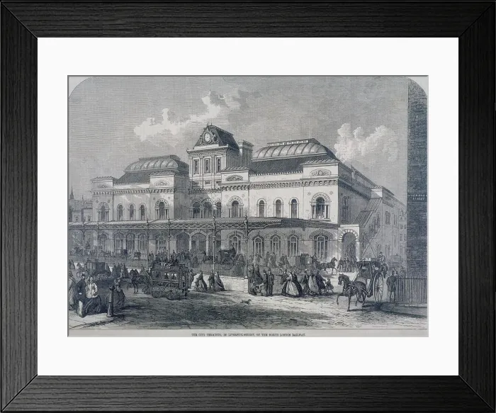 Framed Print : Broad Street Station, Liverpool Street, London, 1865 Framed Print : Broad Street Station, Liverpool Street, London, 1865