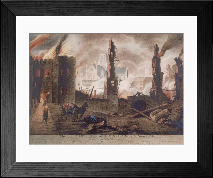Framed Print : Ludgate, Great Fire of London, London, 1792. Artist: William Birch Framed Print : Ludgate, Great Fire of London, London, 1792. Artist: William Birch