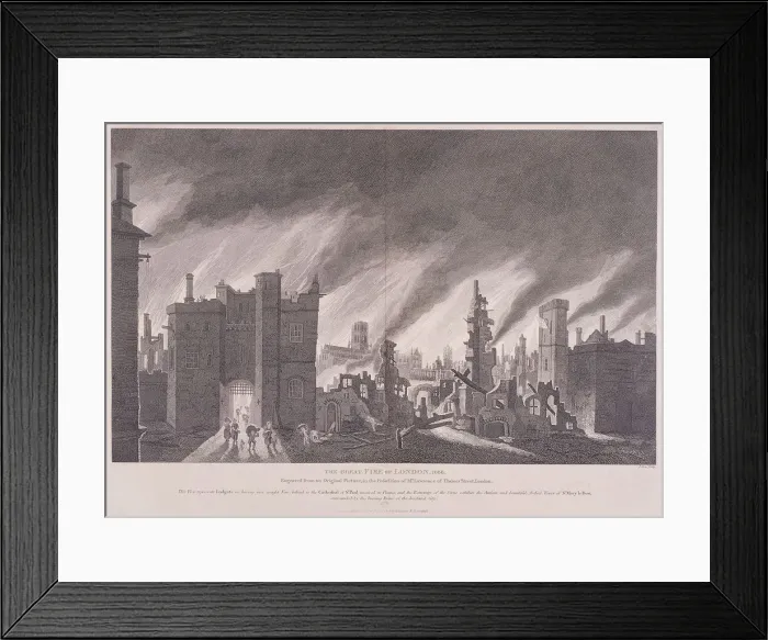 Framed Print : Ludgate, The Great Fire of London, 1811. Artist: John Stow Framed Print : Ludgate, The Great Fire of London, 1811. Artist: John Stow