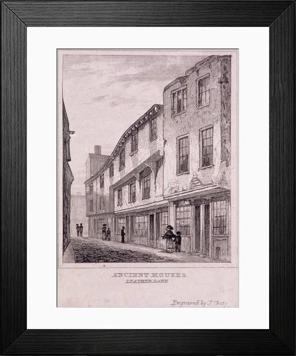 Framed Print : Leather Lane, London, c1830. Artist: J Shury Framed Print : Leather Lane, London, c1830. Artist: J Shury
