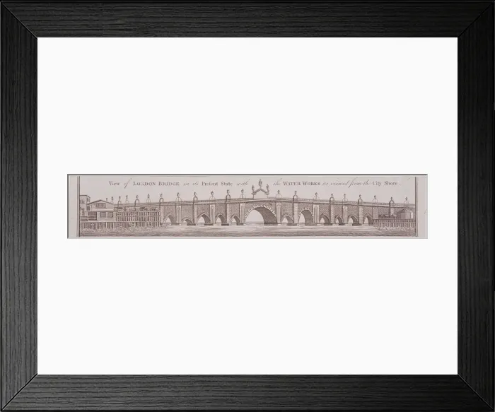 Framed Print : London Bridge (old), London, c1758 Framed Print : London Bridge (old), London, c1758
