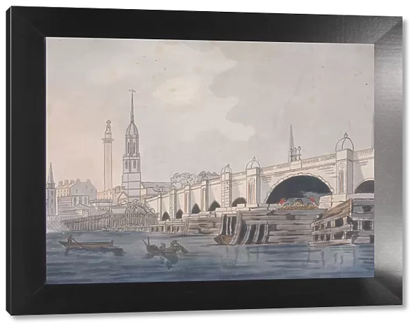 London Bridge (old), London, c1800
