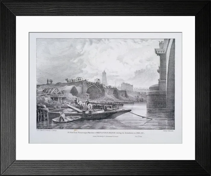 Framed Print : London Bridge (old), London, 1832. Artist: Charles Joseph Hullmandel Framed Print : London Bridge (old), London, 1832. Artist: Charles Joseph Hullmandel