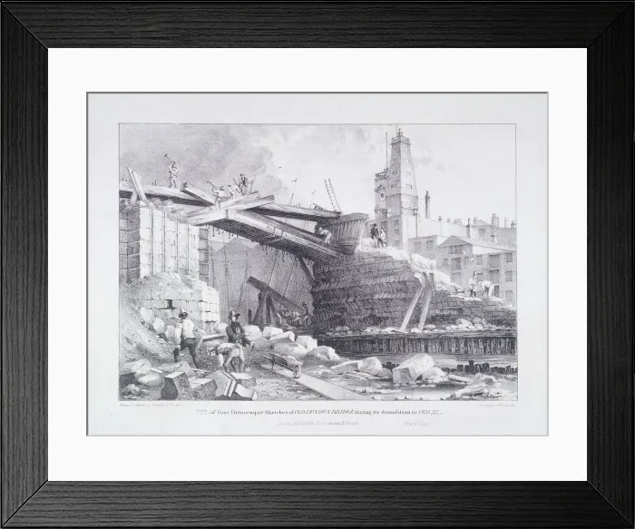 Framed Print : London Bridge (old), London, 1832. Artist: Charles Joseph Hullmandel Framed Print : London Bridge (old), London, 1832. Artist: Charles Joseph Hullmandel