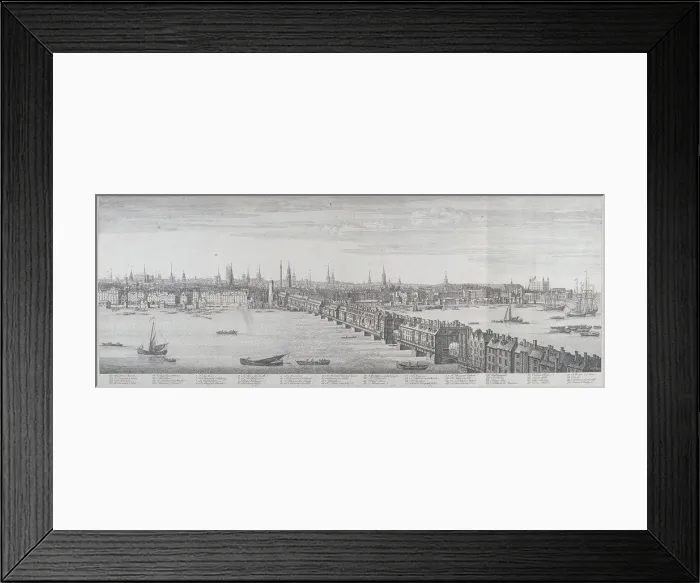 Framed Print : London Bridge (old), London, 1749. Artist: Samuel Buck Framed Print : London Bridge (old), London, 1749. Artist: Samuel Buck