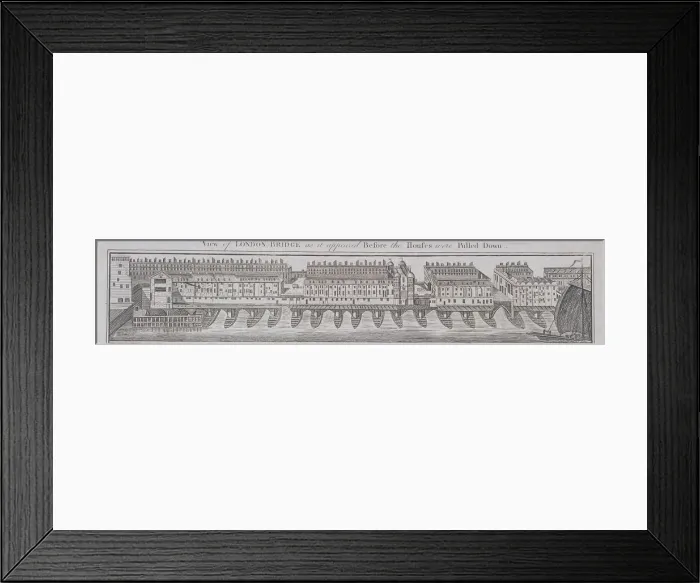 Framed Print : London Bridge (old), London, c1760 Framed Print : London Bridge (old), London, c1760