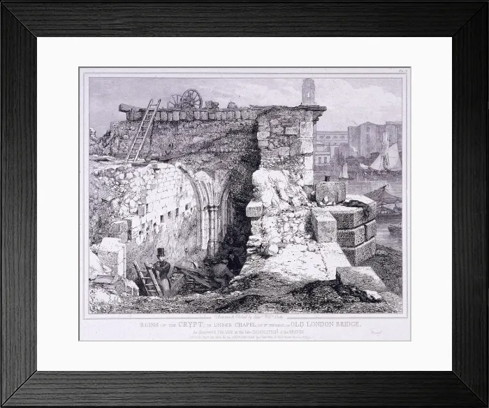 Framed Print : London Bridge (old), London, 1832. Artist: Edward William Cooke Framed Print : London Bridge (old), London, 1832. Artist: Edward William Cooke