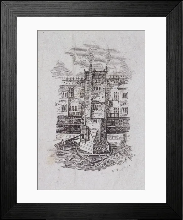 Framed Print : London Bridge (old), London. c1870. Artist: W Hughes Framed Print : London Bridge (old), London. c1870. Artist: W Hughes
