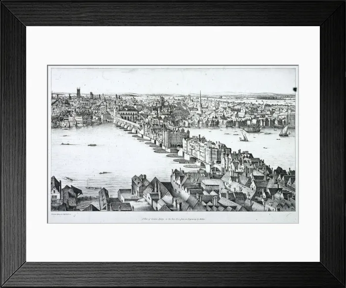 Framed Print : London Bridge (old), London, c1830. Artist: R Martin Framed Print : London Bridge (old), London, c1830. Artist: R Martin