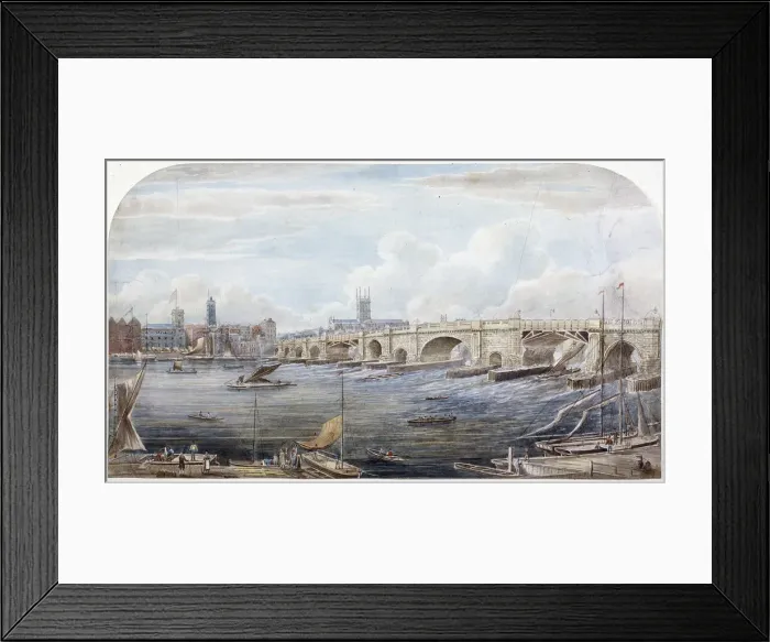 Framed Print : London Bridge (old), London, 1831 Framed Print : London Bridge (old), London, 1831
