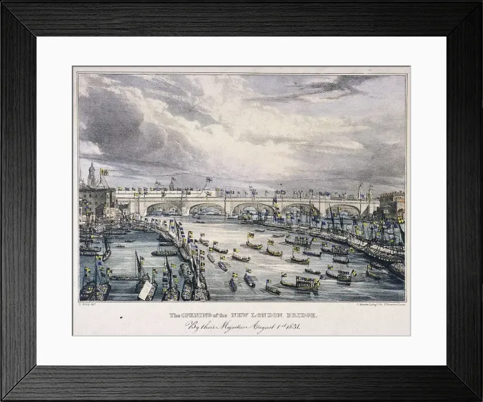 Framed Print : London Bridge (new), London, 1831. Artist: Charles Etienne Pierre Motte Framed Print : London Bridge (new), London, 1831. Artist: Charles Etienne Pierre Motte