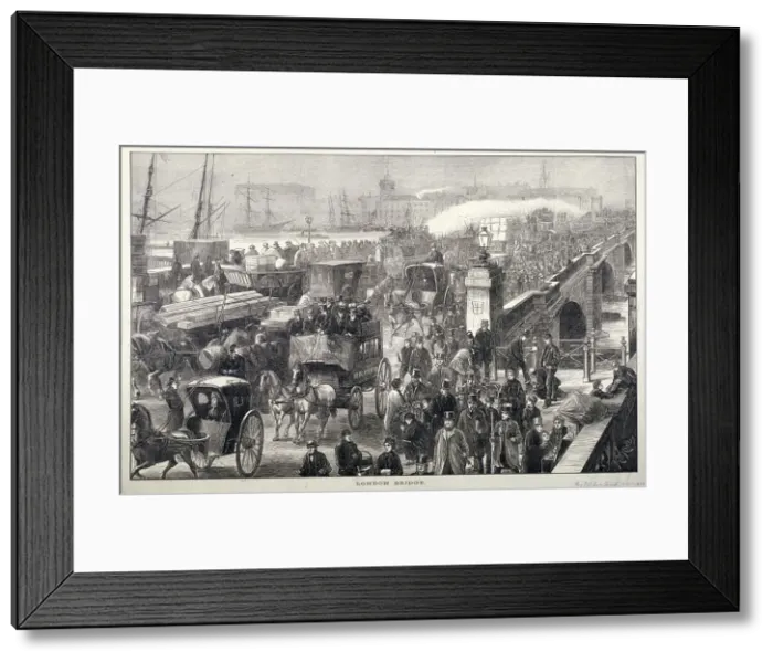 Framed Print : London Bridge (new), London, 1872. Artist: Joseph Swain Framed Print : London Bridge (new), London, 1872. Artist: Joseph Swain