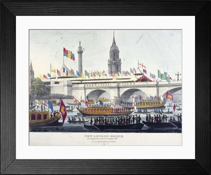 Framed Print : London Bridge (new), London, 1831. Artist: Henry Matthews Framed Print : London Bridge (new), London, 1831. Artist: Henry Matthews