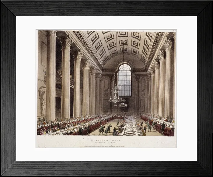 Framed Print : Mansion House (interior), London, 1809. Artist: Thomas Rowlandson Framed Print : Mansion House (interior), London, 1809. Artist: Thomas Rowlandson